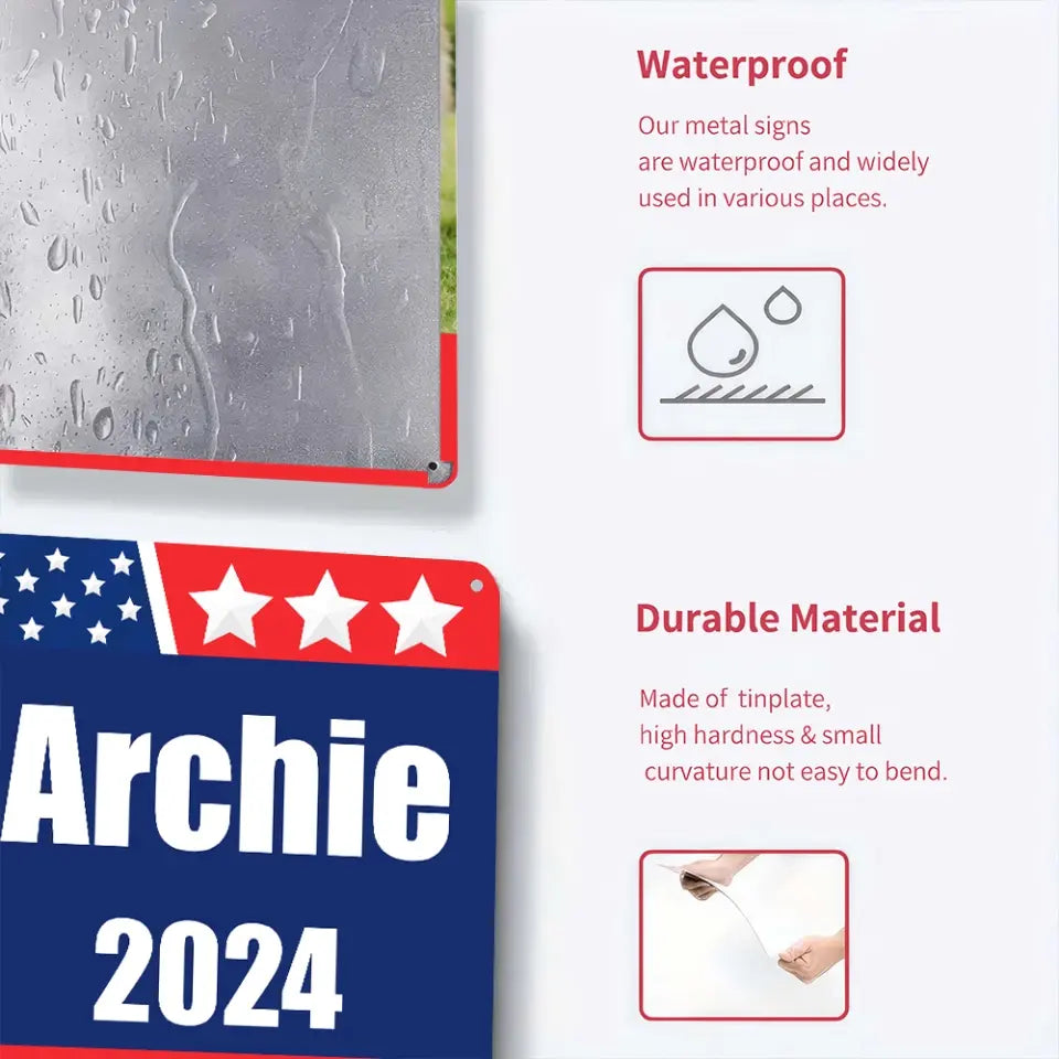 Pet Political Sign, More Treats, Less Squirrels  - Personalized Metal Sign, Funny Election Sign - MTS41UP