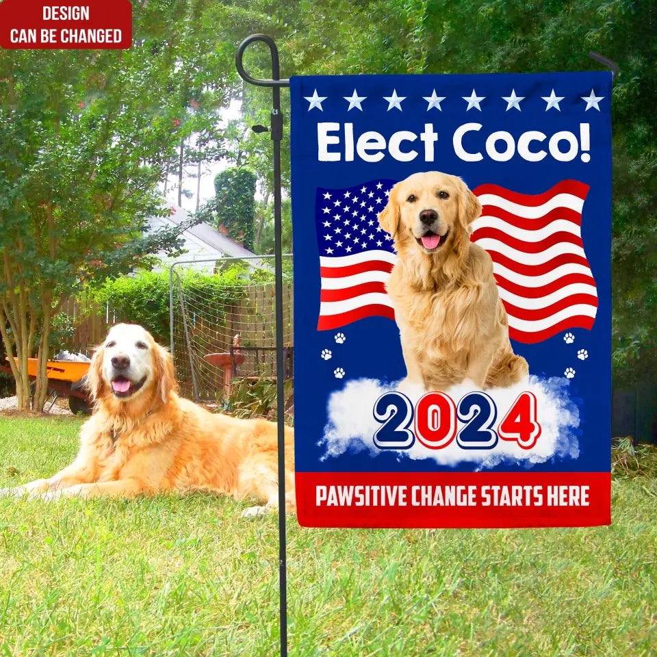 Vote For Dogs, USA Flag Style - Personalized Garden Flag, Election Flag - GF45UP