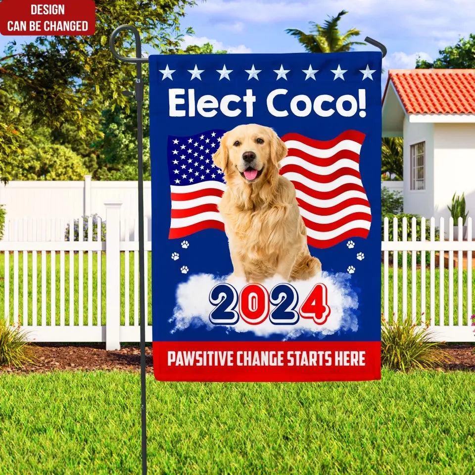 Vote For Dogs, USA Flag Style - Personalized Garden Flag, Election Flag - GF45UP