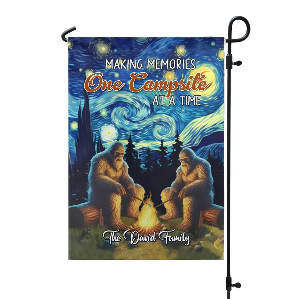 Bigfoot Outdoor Making Memories One Campsite At A Time - Personalized Garden Flag, Camping Gift - GF124AN