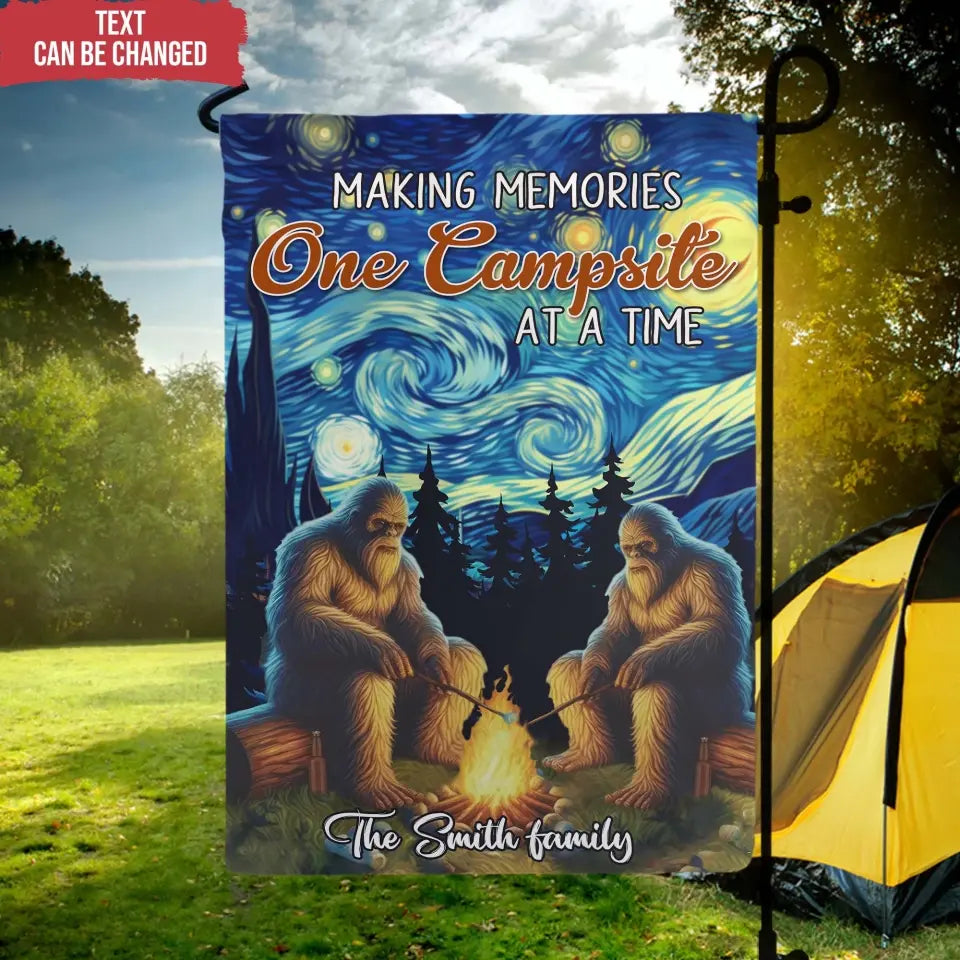 Bigfoot Outdoor Making Memories One Campsite At A Time - Personalized Garden Flag, Camping Gift - GF124AN