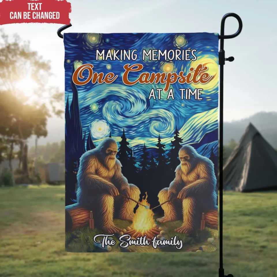 Bigfoot Outdoor Making Memories One Campsite At A Time - Personalized Garden Flag, Camping Gift - GF124AN