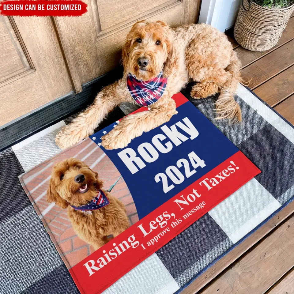 Custom Photo Vote For More Treats, Less Squirrels - Personalized Doormat, Funny Election Doormat - DM48UP