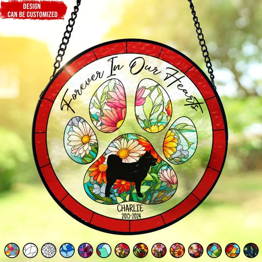 Forever In Our Hearts - Personalized Window Stained Glass, Hanging Suncatcher - WSG96TL