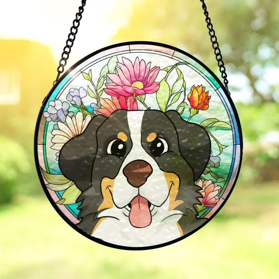 Custom Pet Memorial & Remembrances Gift - Personalized Window Hanging Stained Glass -WSG87TL