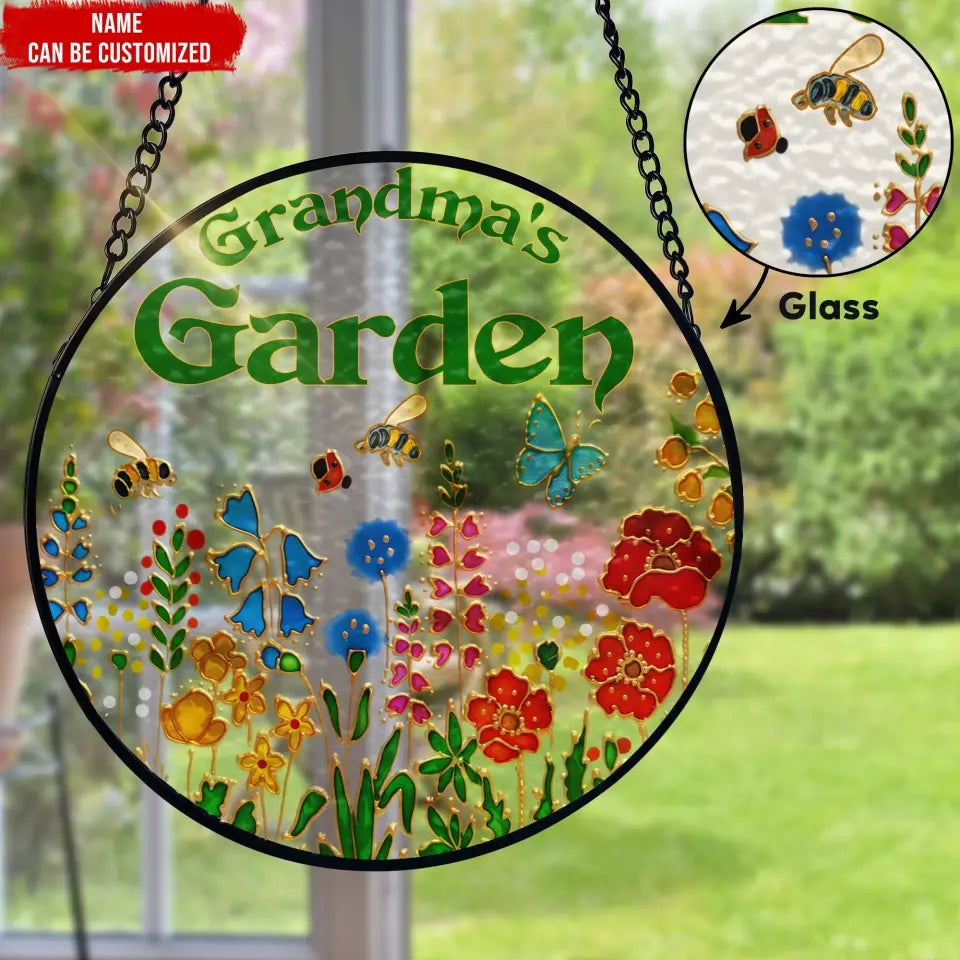 Wildflowers Garden, Colorful Suncatcher - Personalized Window Stained Glass - WSG86TL