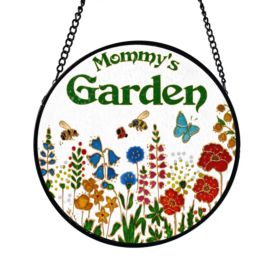 Wildflowers Garden, Colorful Suncatcher - Personalized Window Stained Glass - WSG86TL