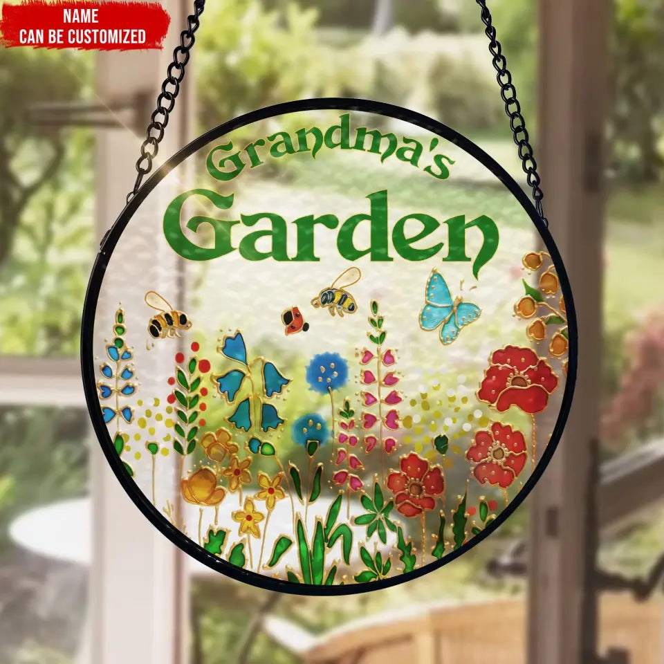 Wildflowers Garden, Colorful Suncatcher - Personalized Window Stained Glass - WSG86TL