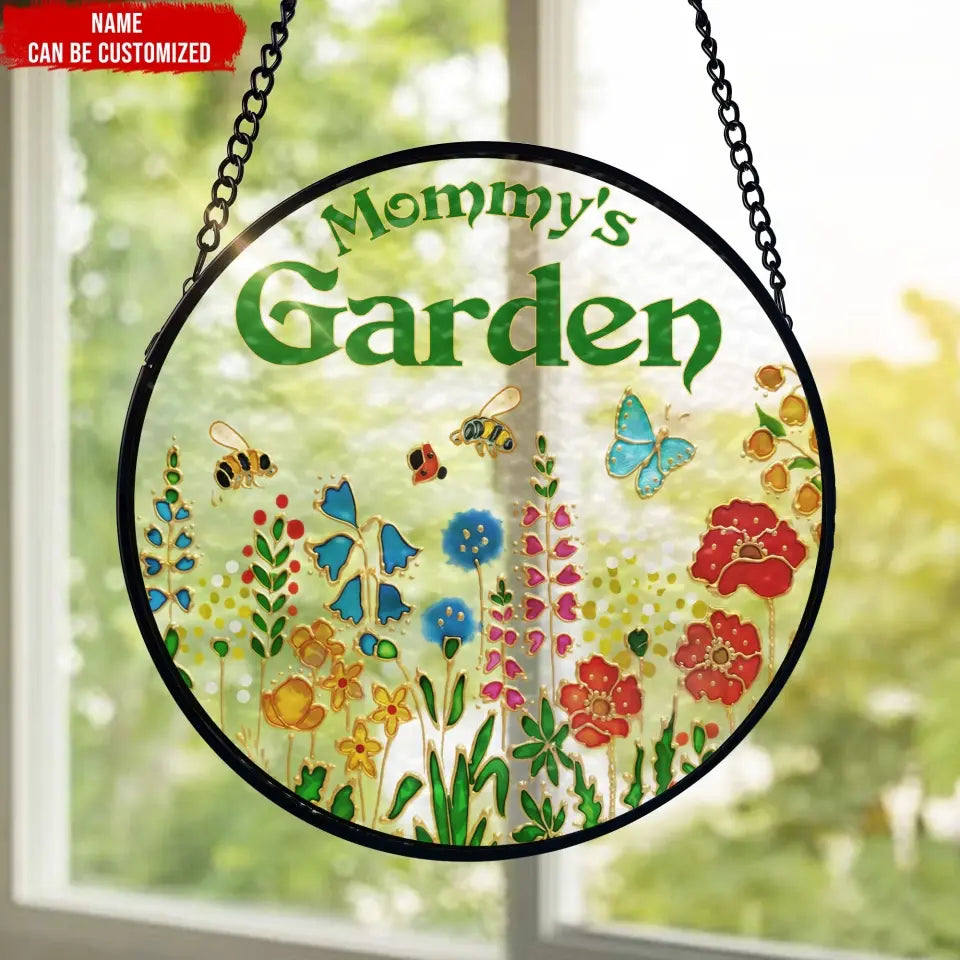 Wildflowers Garden, Colorful Suncatcher - Personalized Window Stained Glass - WSG86TL