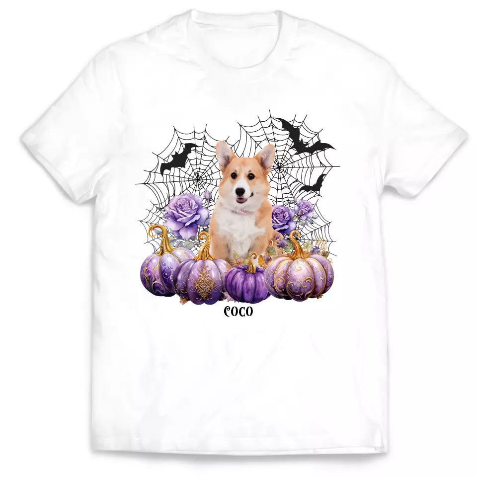 Halloween Dog Witch And Pumpkin - Personalized T-Shirt, Gift For Dog Lovers, Halloween Shirt - TS152AN