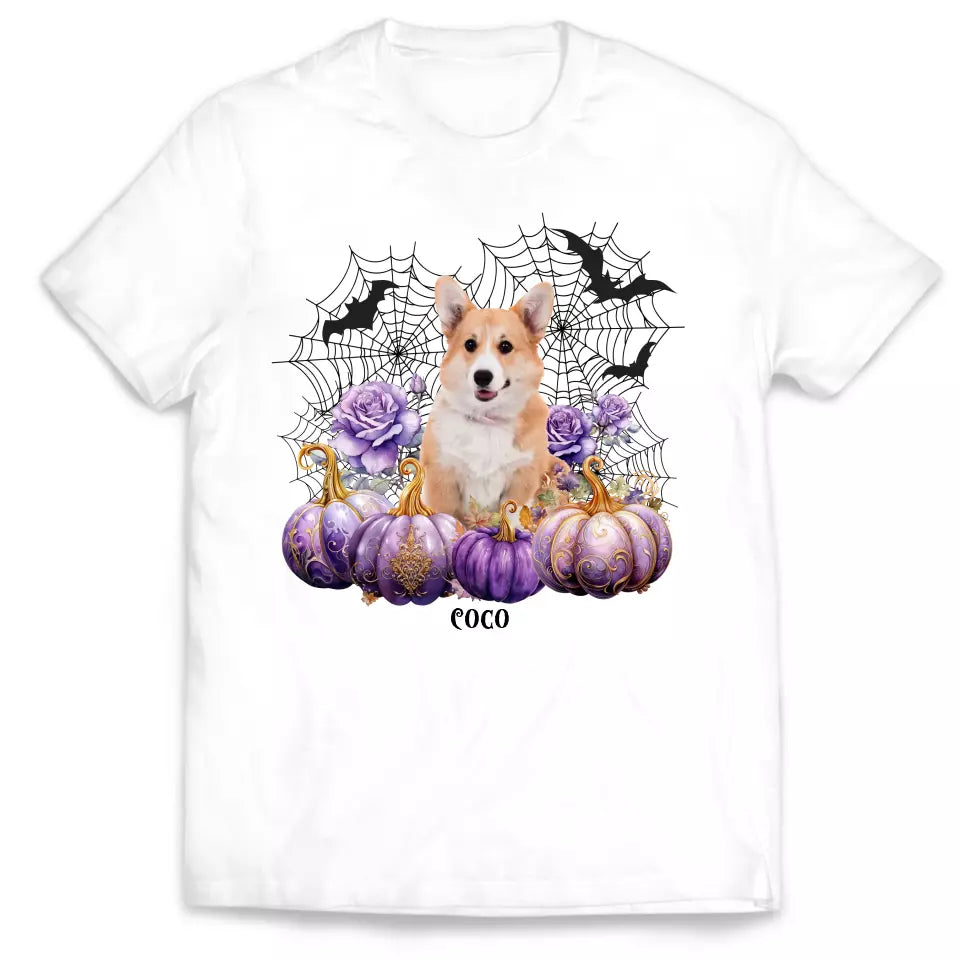 Halloween Dog Witch And Pumpkin - Personalized T-Shirt, Gift For Dog Lovers, Halloween Shirt - TS152AN