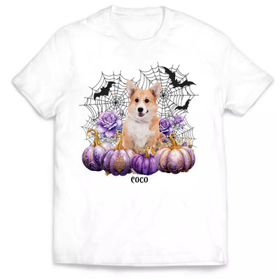 Halloween Dog Witch And Pumpkin - Personalized T-Shirt, Gift For Dog Lovers, Halloween Shirt - TS152AN