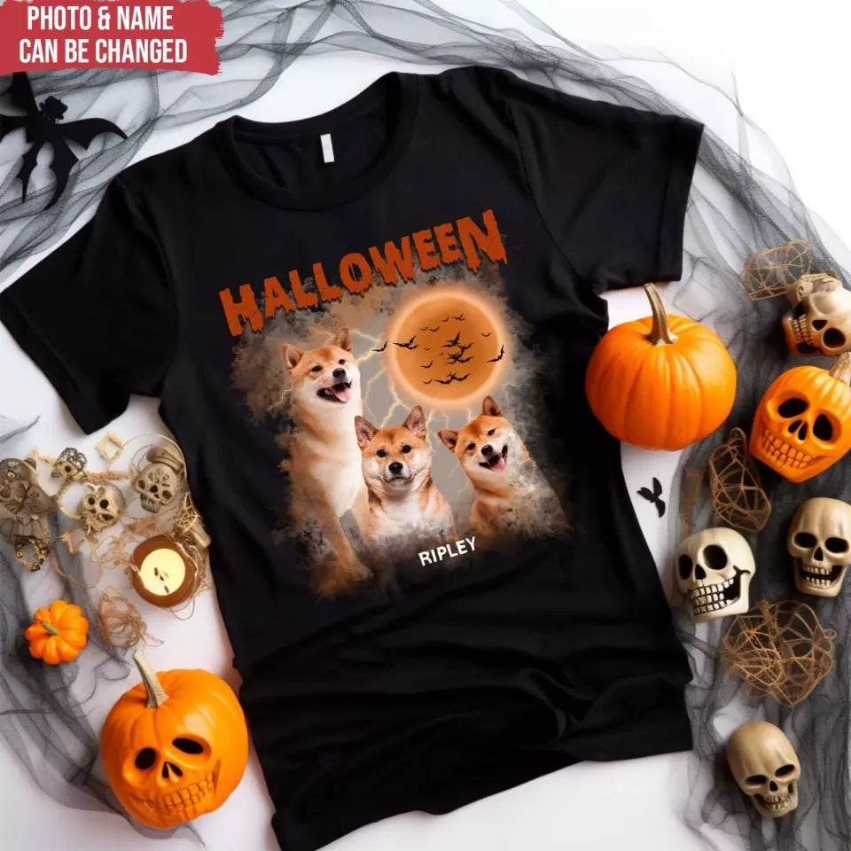 Custom Retro Halloween Shirt from Photo - Personalized T-Shirt, Gift For Halloween - TS123TL