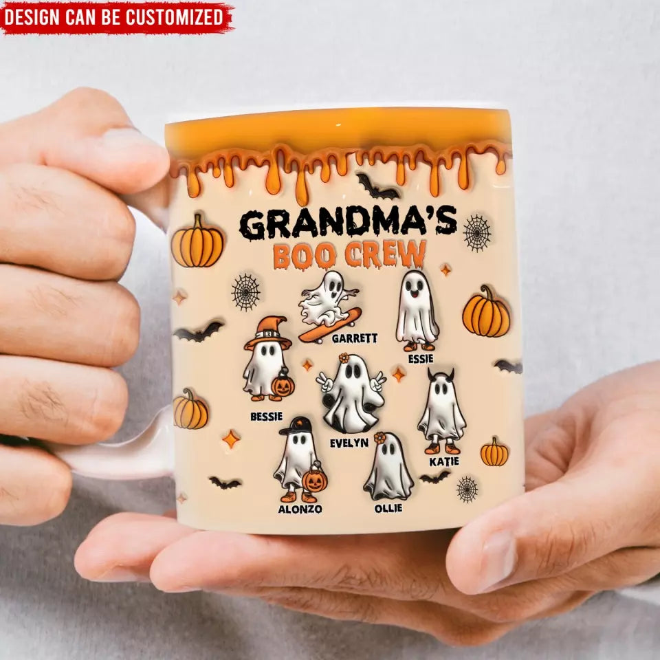 Grandma's Boo Crew - Personalized Mug, Halloween 3D Inflated Effect Mug - M119TL