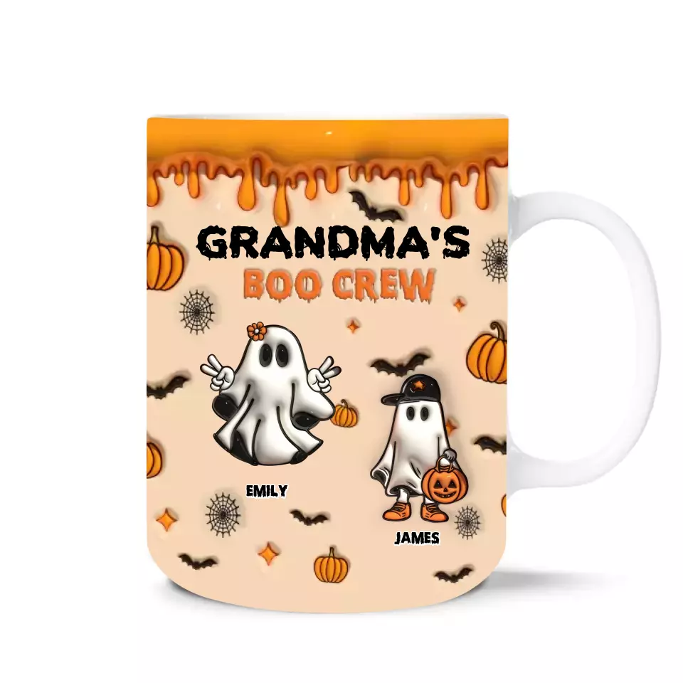 Grandma's Boo Crew - Personalized Mug, Halloween 3D Inflated Effect Mug - M119TL