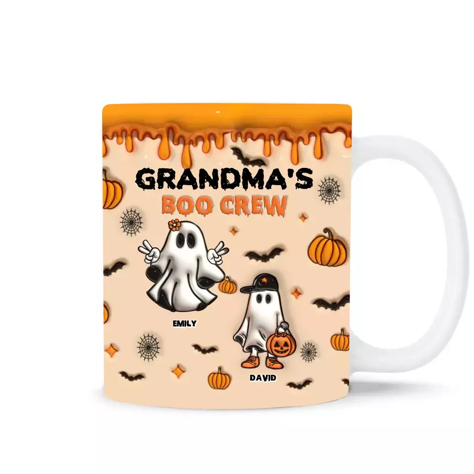 Grandma's Boo Crew - Personalized Mug, Halloween 3D Inflated Effect Mug - M119TL