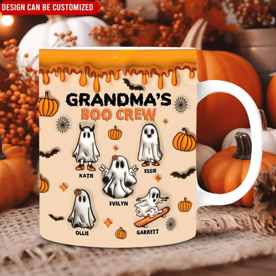 Grandma's Boo Crew - Personalized Mug, Halloween 3D Inflated Effect Mug - M119TL