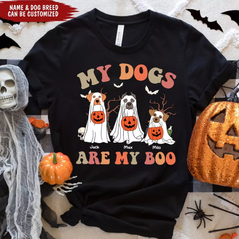 My Dog Is My Boo - Personalized T-Shirt, Gift For Dog Lovers, Halloween Gifts - TS157AN