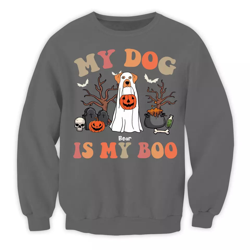 My Dog Is My Boo - Personalized T-Shirt, Gift For Dog Lovers, Halloween Gifts - TS157AN