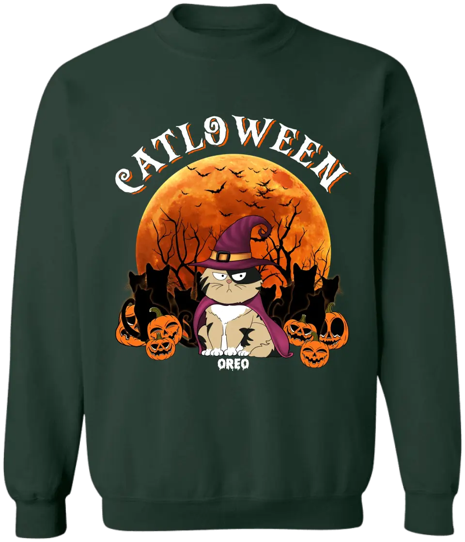 Catloween Gift, Halloween Gift For Cat Lover - Personalized T-Shirt, Halloween Gift - TS132TL