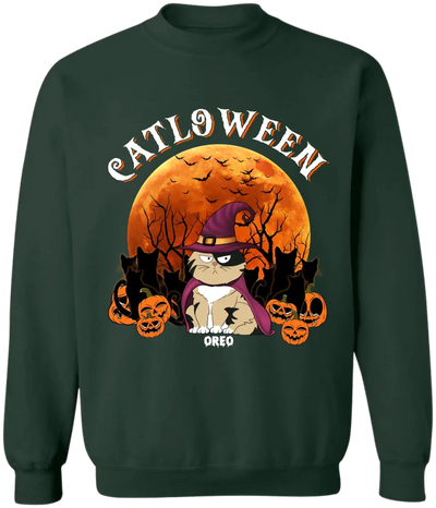 Catloween Gift, Halloween Gift For Cat Lover - Personalized T-Shirt, Halloween Gift - TS132TL