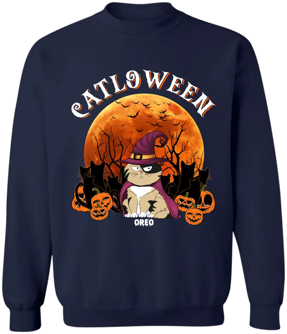 Catloween Gift, Halloween Gift For Cat Lover - Personalized T-Shirt, Halloween Gift - TS132TL