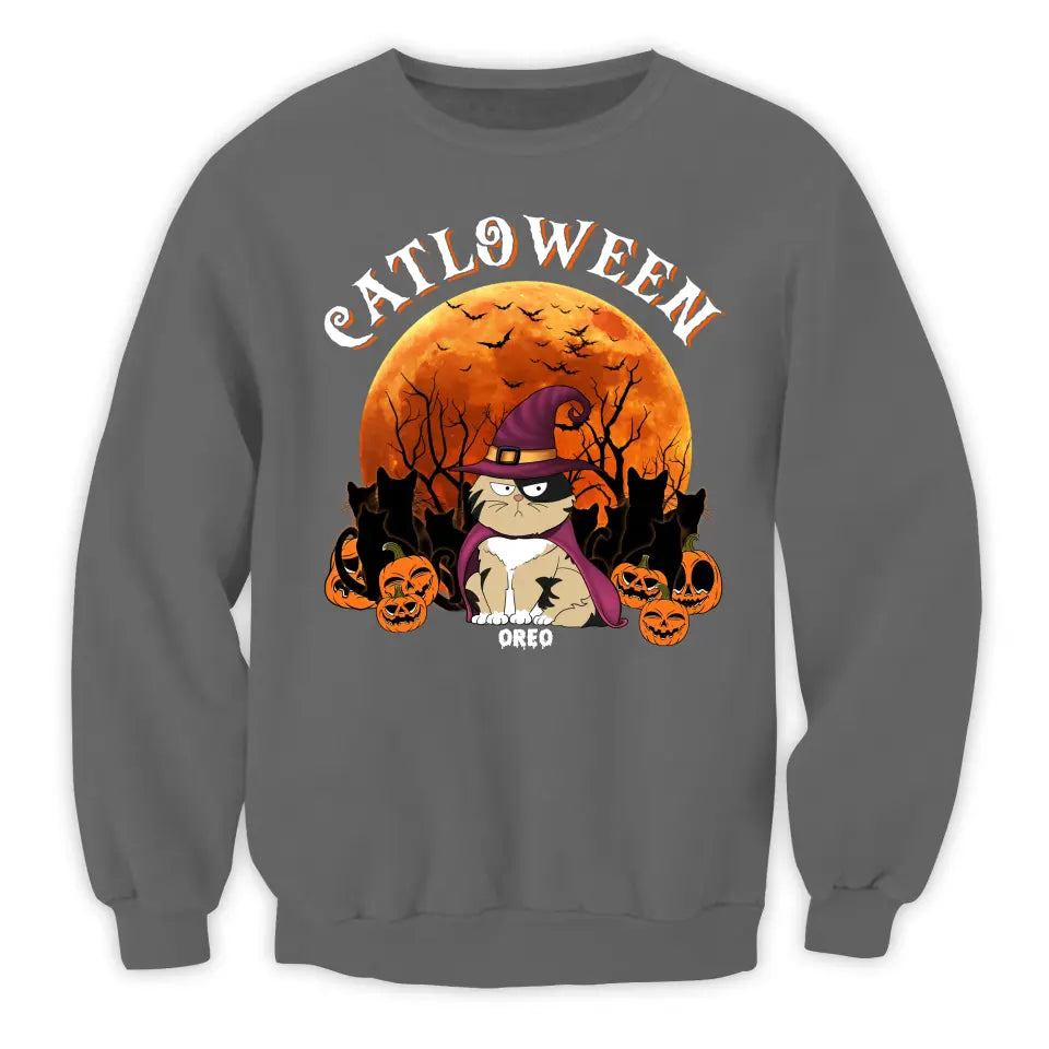 Catloween Gift, Halloween Gift For Cat Lover - Personalized T-Shirt, Halloween Gift - TS132TL