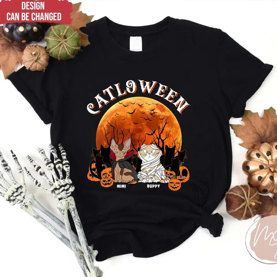 Halloween tshirt, kids Halloween shirt, Halloween shirts, Halloween t-shirt,t-shirt, tee, personalized shirt,halloween, happy halloween, halloween party, halloween gift, halloween costumes, cute halloween, funny halloween, Catloween Gift, Halloween Gift For Cat Lover - Personalized T-Shirt, Halloween Gift