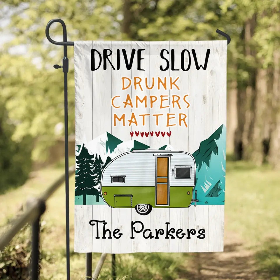 Camping Drunk Camper Matter - Personalized Garden Flag, Gift For Camping Lovers - GF162AN