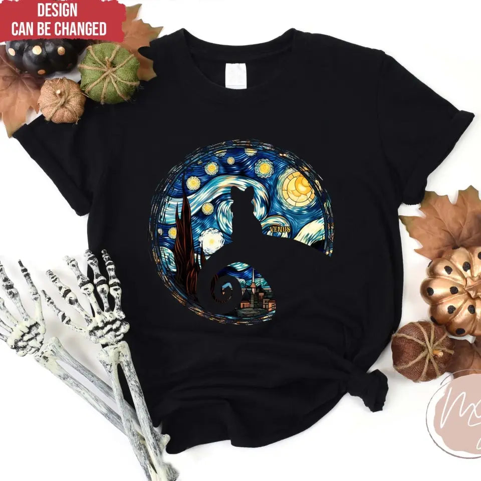 Halloween Black Dog And Moon - Personalized T-Shirt, Gift For Dog Lovers, Halloween Gift - TS168AN