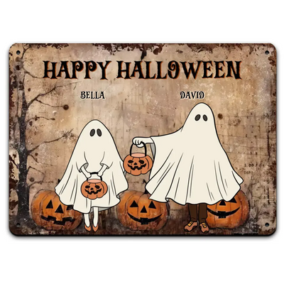 Happy Halloween - Personalized Metal Sign, Halloween Gift For Family, Halloween Decor - MTS116TL