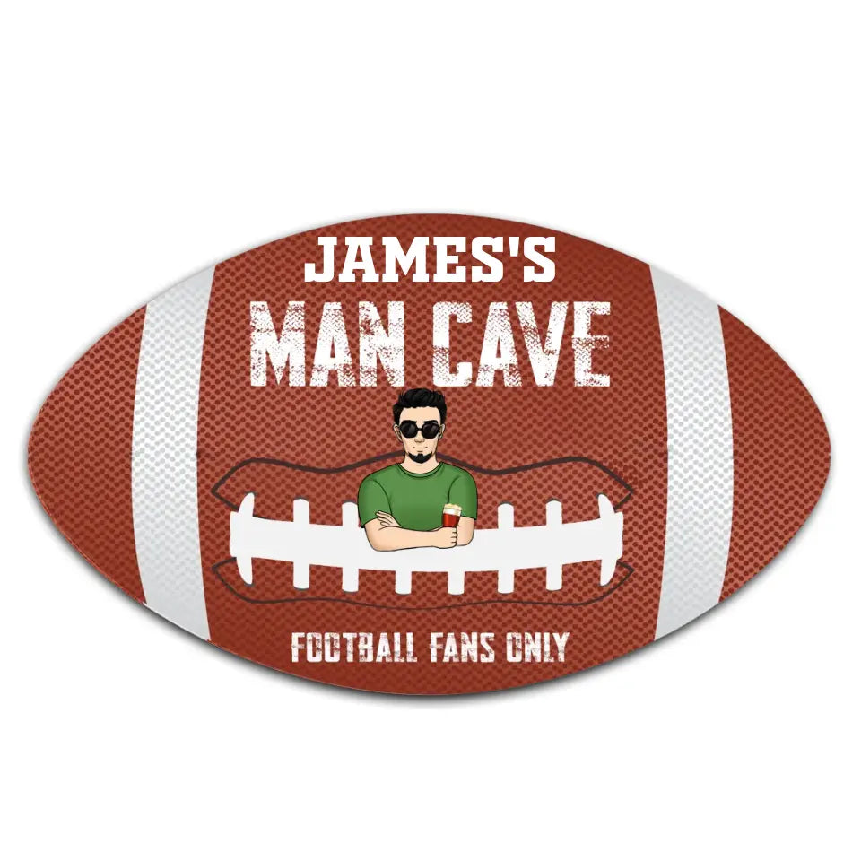 Football Man Cave Football Fans Only - Personalized Doormat, Football Season, Football Decor - DM25YV