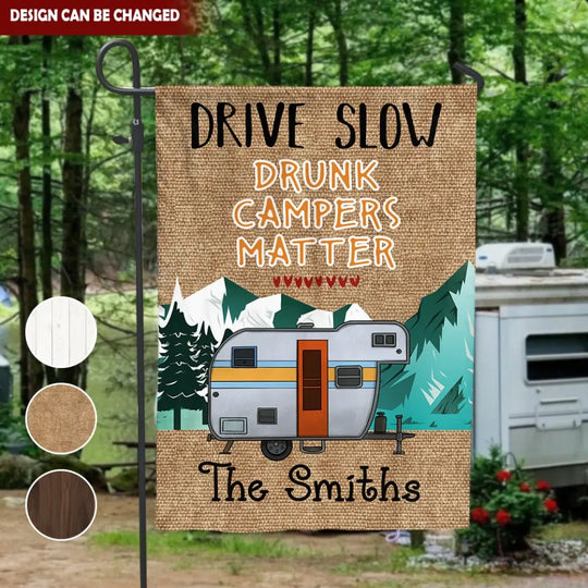 Camping Drunk Camper Matter - Personalized Garden Flag, Gift For Camping Lovers - GF162AN