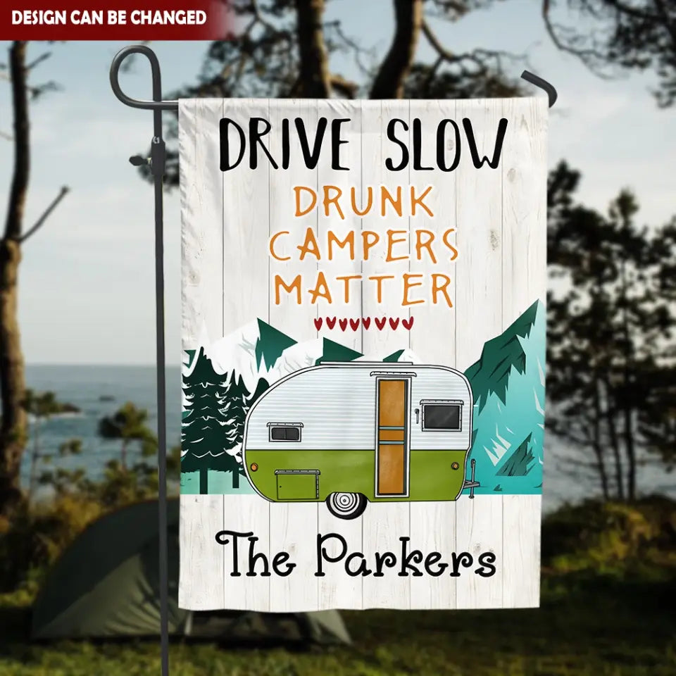 Camping Drunk Camper Matter - Personalized Garden Flag, Gift For Camping Lovers - GF162AN