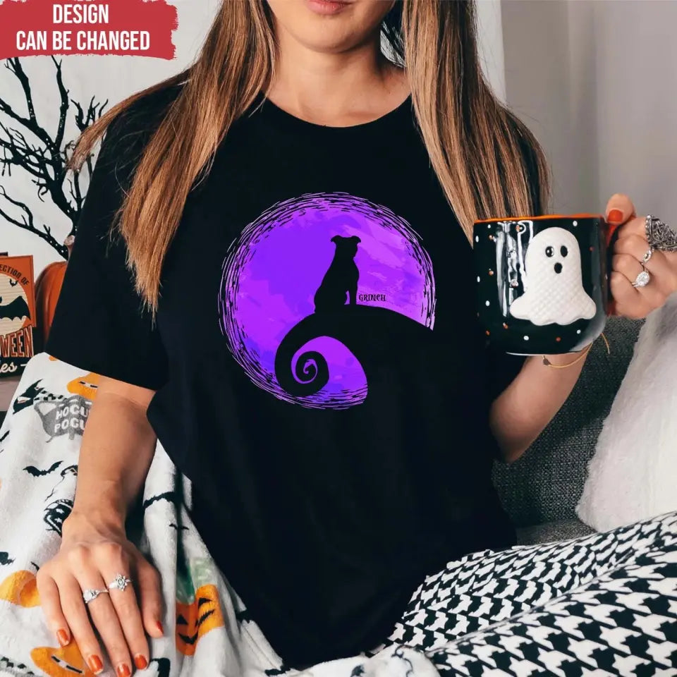 Halloween Black Dog And Moon - Personalized T-Shirt, Gift For Dog Lovers, Halloween Gift - TS168AN