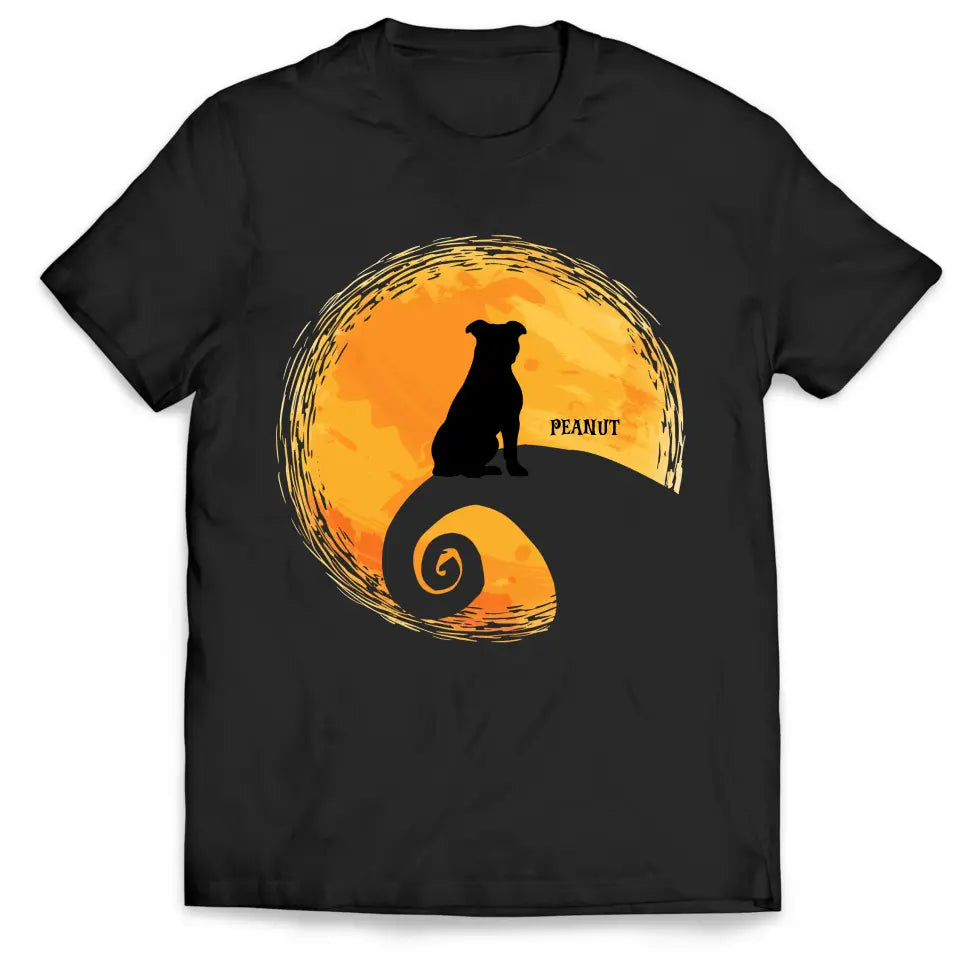 Halloween Black Dog And Moon - Personalized T-Shirt, Gift For Dog Lovers, Halloween Gift - TS168AN