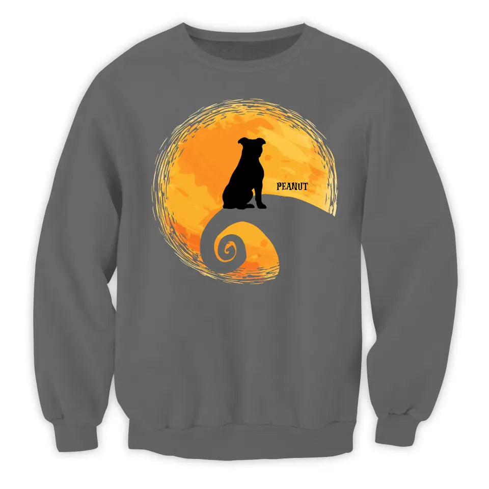 Halloween Black Dog And Moon - Personalized T-Shirt, Gift For Dog Lovers, Halloween Gift - TS168AN