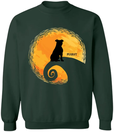 Halloween Black Dog And Moon - Personalized T-Shirt, Gift For Dog Lovers, Halloween Gift - TS168AN