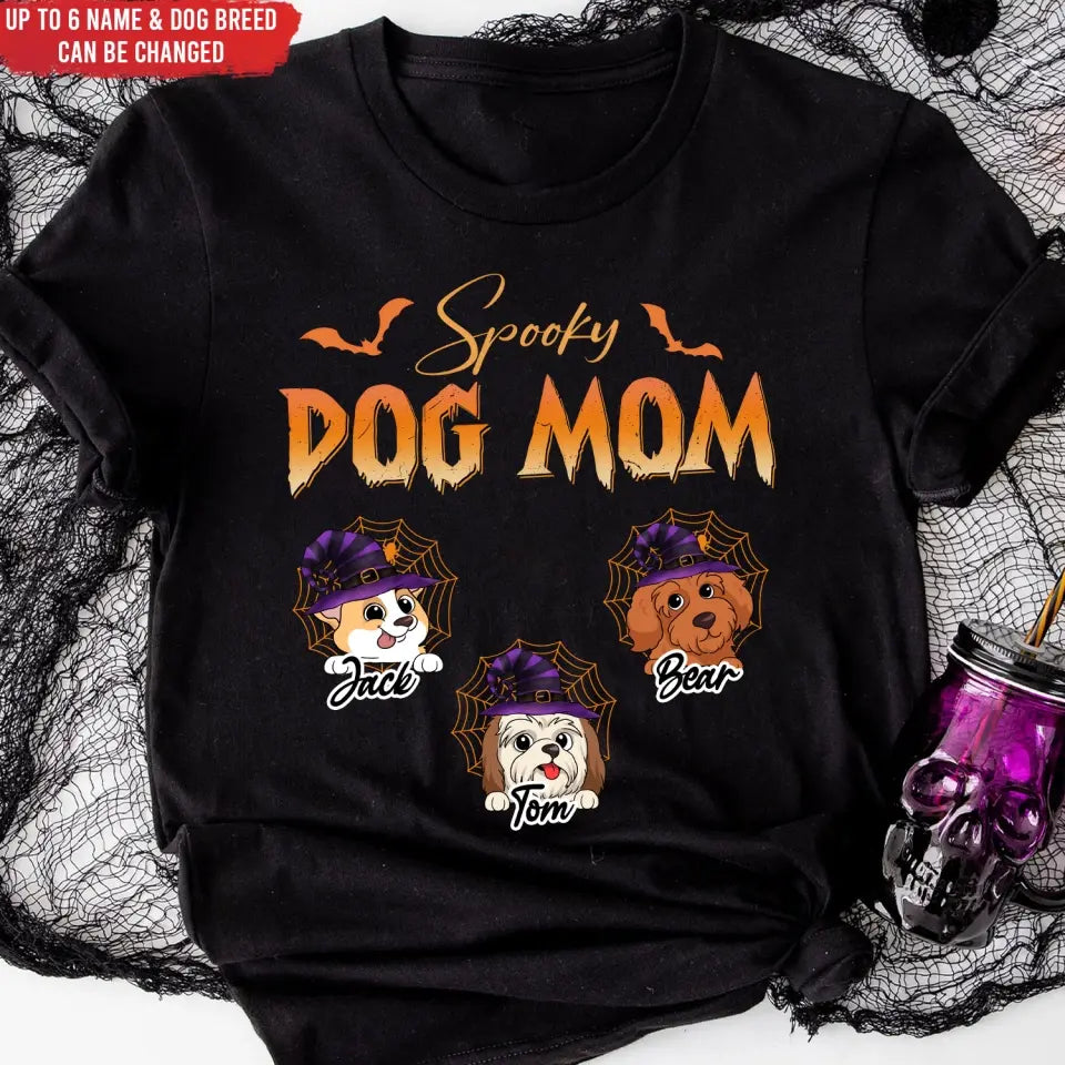 Halloween tshirt, kids Halloween shirt, Halloween shirts, Halloween t-shirt,t-shirt, tee, personalized shirt,halloween, happy halloween, halloween party, halloween gift, halloween costumes, cute halloween, funny halloween, Spooky Dog Mom - Personalized T-Shirt, Halloween Gift For Dog Lover, Gift For Dog Mom