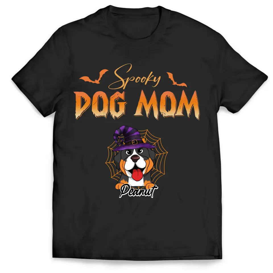 Spooky Dog Mom - Personalized T-Shirt, Halloween Gift For Dog Lover, Gift For Dog Mom - TS139TL