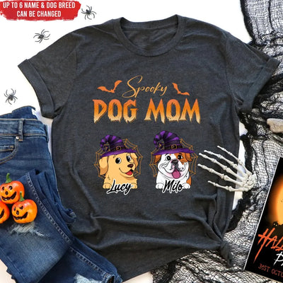 Spooky Dog Mom - Personalized T-Shirt, Halloween Gift For Dog Lover, Gift For Dog Mom - TS139TL