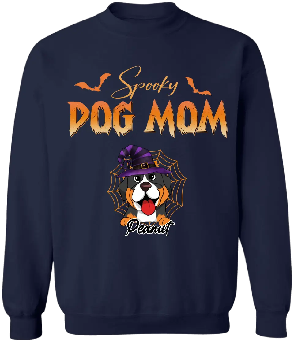 Spooky Dog Mom - Personalized T-Shirt, Halloween Gift For Dog Lover, Gift For Dog Mom - TS139TL