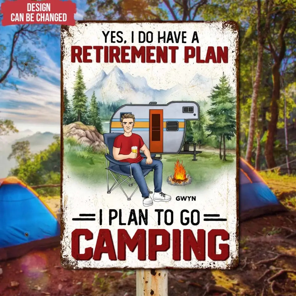 I Plan To Go Camping - Personalized Metal Sign, Gift For Camping Lovers - MTS166AN