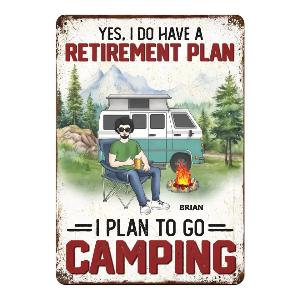 I Plan To Go Camping - Personalized Metal Sign, Gift For Camping Lovers - MTS166AN