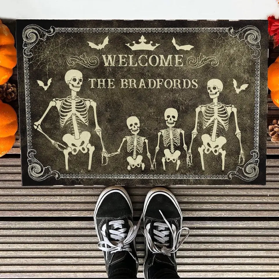 Family Gothic, Skulls Family - Personalized Doormat, Halloween Gift For Family - DM138TL