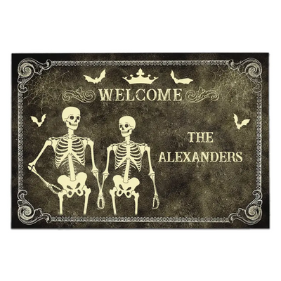 Family Gothic, Skulls Family - Personalized Doormat, Halloween Gift For Family - DM138TL