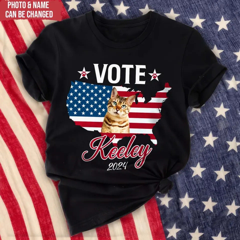 Custom Photo Pet President - Personalized T-Shirt, Vote Shirt, Election Shirt,tee, t-shirt, personalized tee, dog, dog lover, gift for dog lover, dog tee, dog tshirt, dog shirt, dog t-shirt for dog lover 