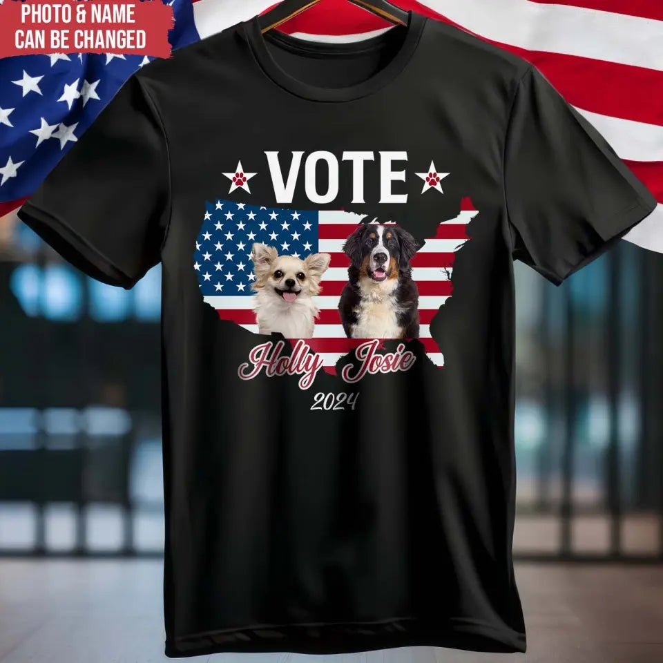 Custom Photo Pet President - Personalized T-Shirt, Vote Shirt, Election Shirt - TS71UP