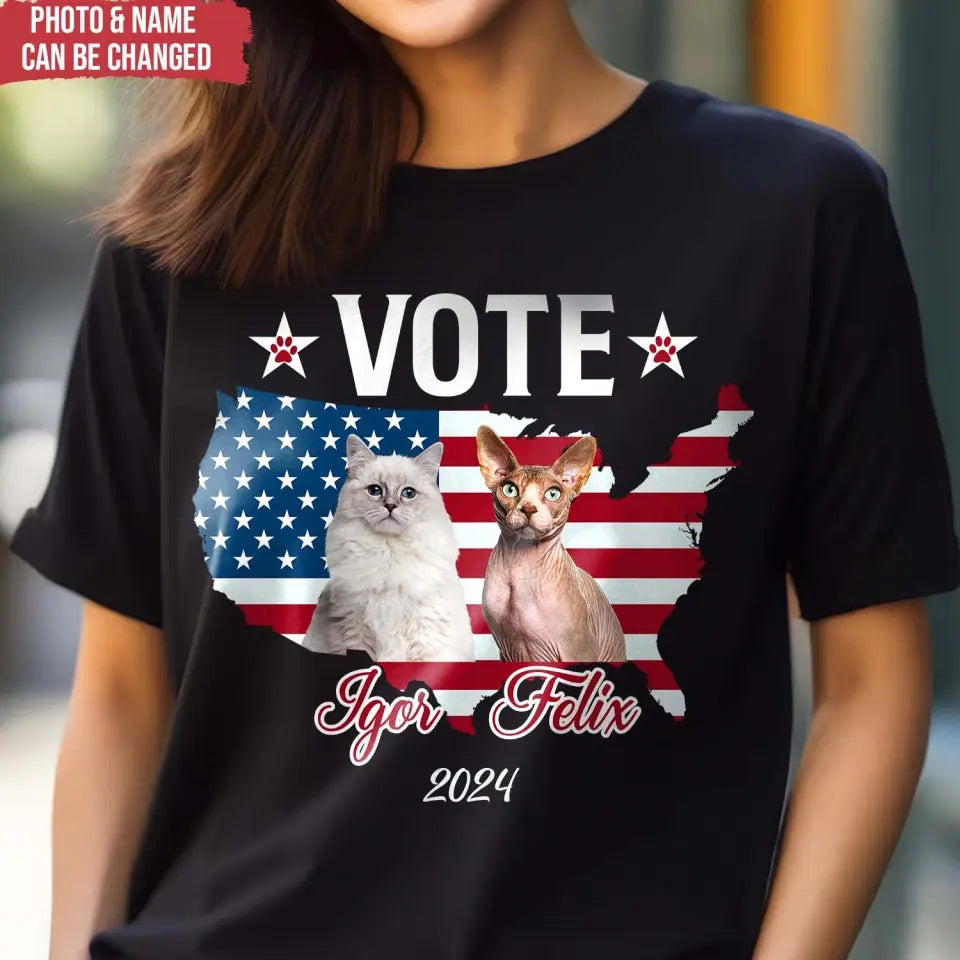 Custom Photo Pet President - Personalized T-Shirt, Vote Shirt, Election Shirt - TS71UP