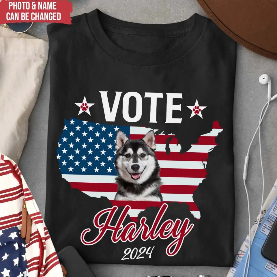 Custom Photo Pet President - Personalized T-Shirt, Vote Shirt, Election Shirt - TS71UP